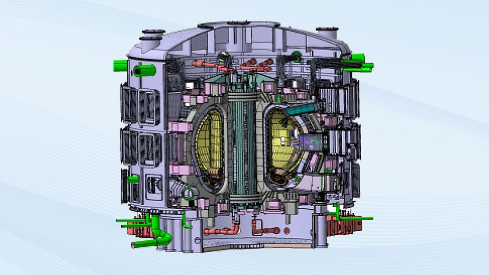 Vue en coupe du réacteur de fusion ITER