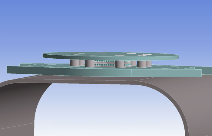 The simulation model of the functional model in Ansys Workbench.
