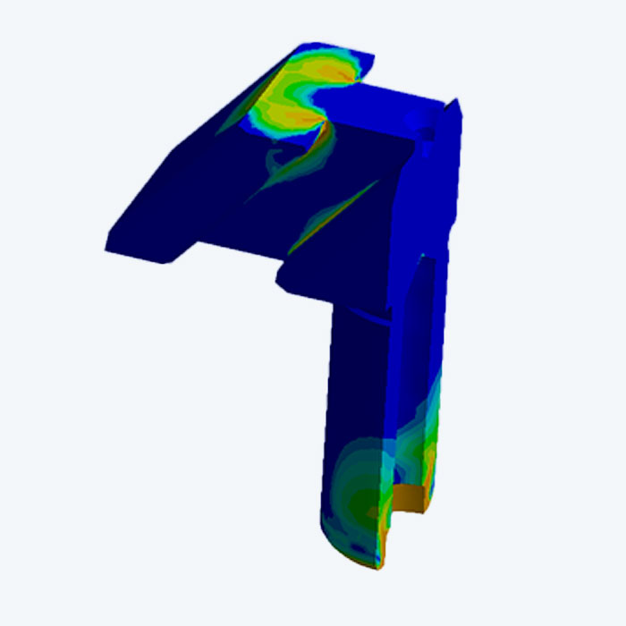 In Ansys Mechanical, the selected material of the wedge hook is ultimately validated.