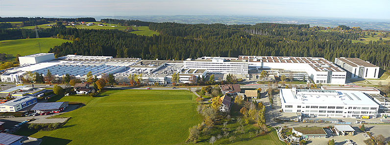 Betriebsgelände von Liebherr Aerospace in Lindenberg, Ost-Allgäu, Nähe Bodensee