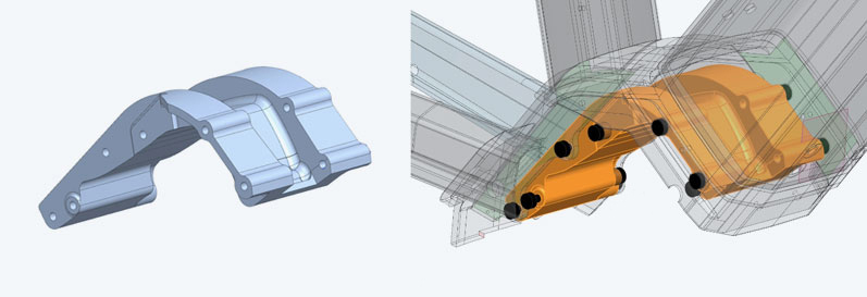 CAD-Modell Schaltgetriebehalterung